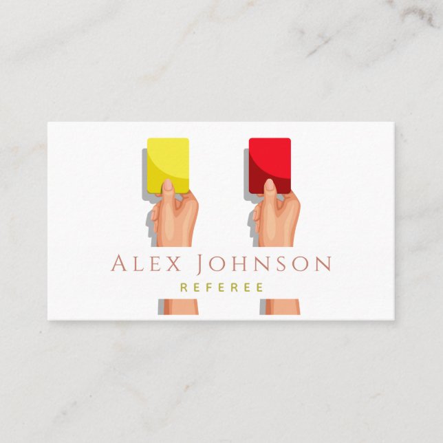Yellow Red Card Fußball Schiedsrichter Sportspiel  Visitenkarte (Vorderseite)