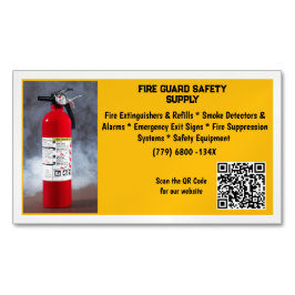 Yellow Red Fire Extinguisher Fire Safety Magnetische Visitenkarte