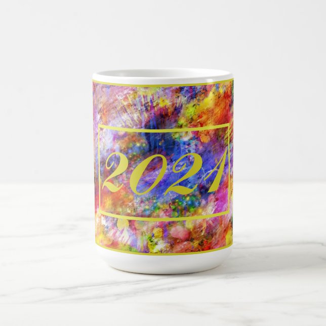 Yellow Red Gold Blue Pink 2021 Kaffeetasse (Mittel)