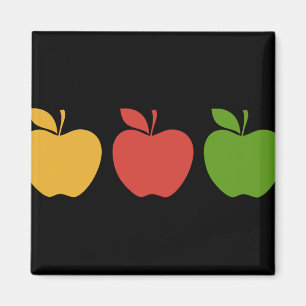 Yellow Red Green Apfel Magnet