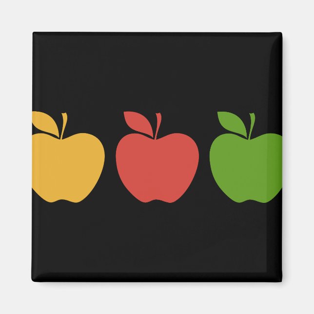 Yellow Red Green Apfel Magnet (Vorne)