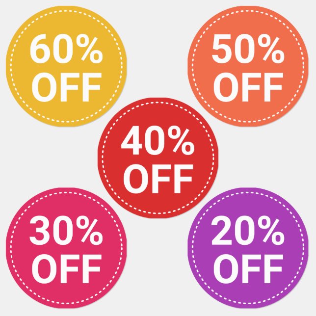 Yellow Red Lila Small Business Sales 60% Ermäßigun Etiketten (Gruppe)