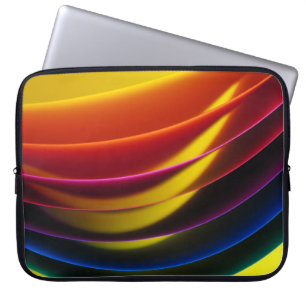 Yellow, red, purple, blue, and green layer paper laptopschutzhülle