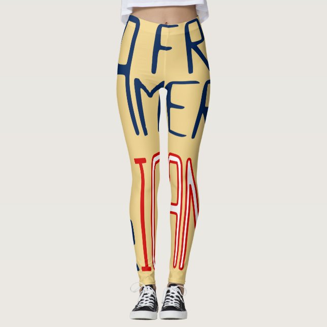 Yellow Red White Blue Black Leggings (Vorderseite)