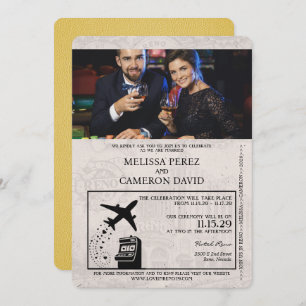 Yellow Reno Passport Hochzeit Einladung
