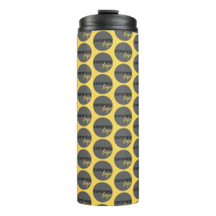 YELLOW REPEATING PATTERN BUSINESS COMPANY EIGENES  THERMOSBECHER