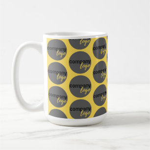 YELLOW REPEATING PATTERN COMPANY LOGO KAFFEETASSE