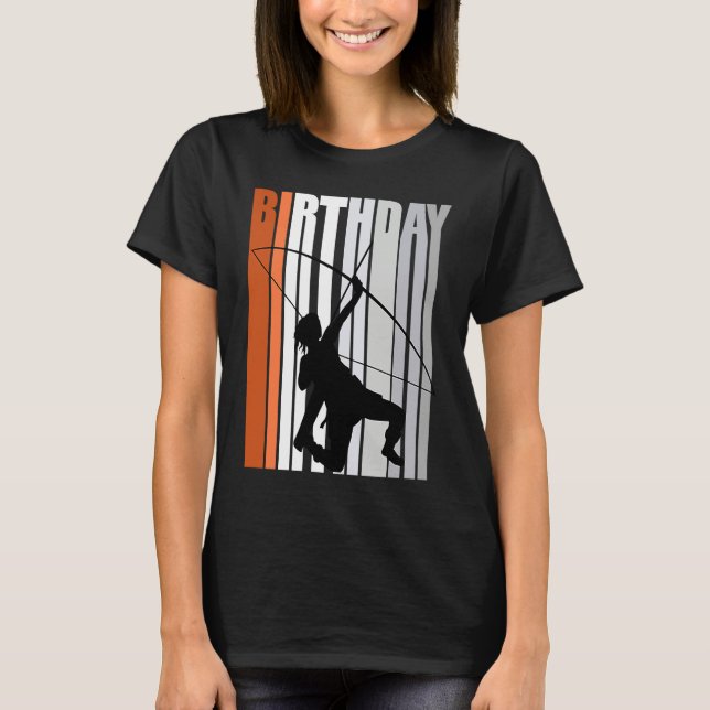 Yellow Retro Archer Archery Bow Arrow Teenagers T-Shirt (Vorderseite)