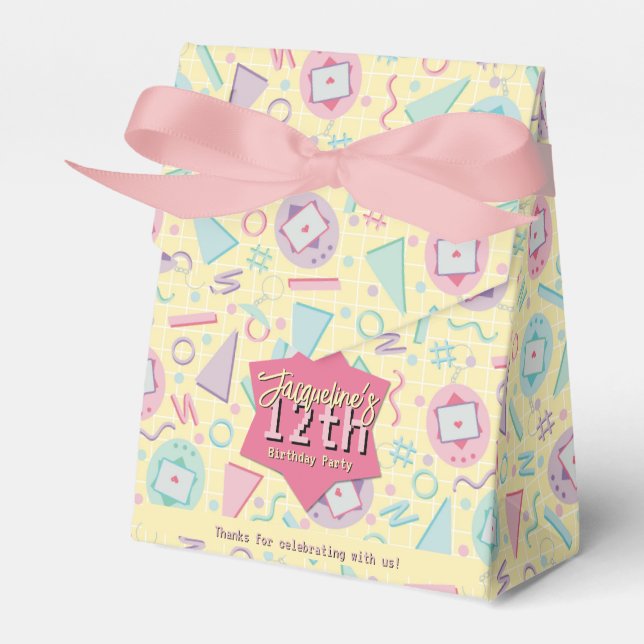 Yellow Retro Gaming Virtual Pate Geburtstag Geschenkschachtel (Vorderseite)