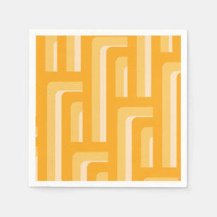 Yellow Retro Geometric Serviette
