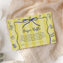 Yellow Retro Niedlich Diaper Raffle Lemons Kinderd Begleitkarte