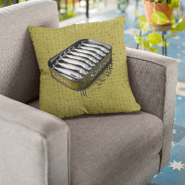 Yellow Retro Style Sardine Kissen