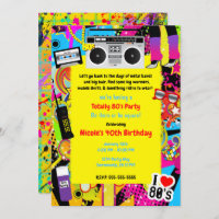 Yellow Retro Theme Geburtstagsparty der 80er Jahre