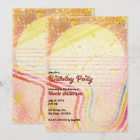 Yellow Retro Vintage 80er Jahre Thema Geburtstagsp
