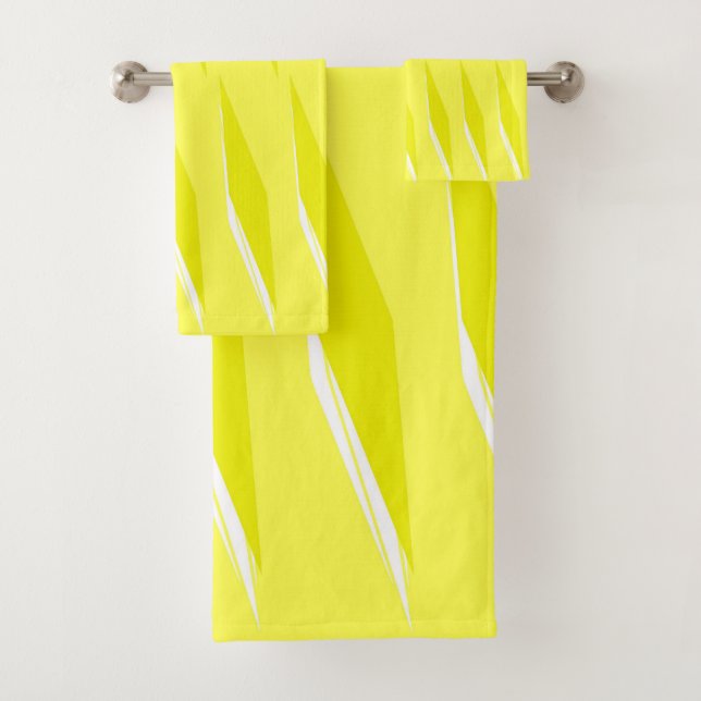 Yellow Rhombus Pattern Badhandtuch Set (Insitu)