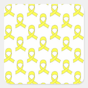 Yellow Ribbon Muster Quadratischer Aufkleber