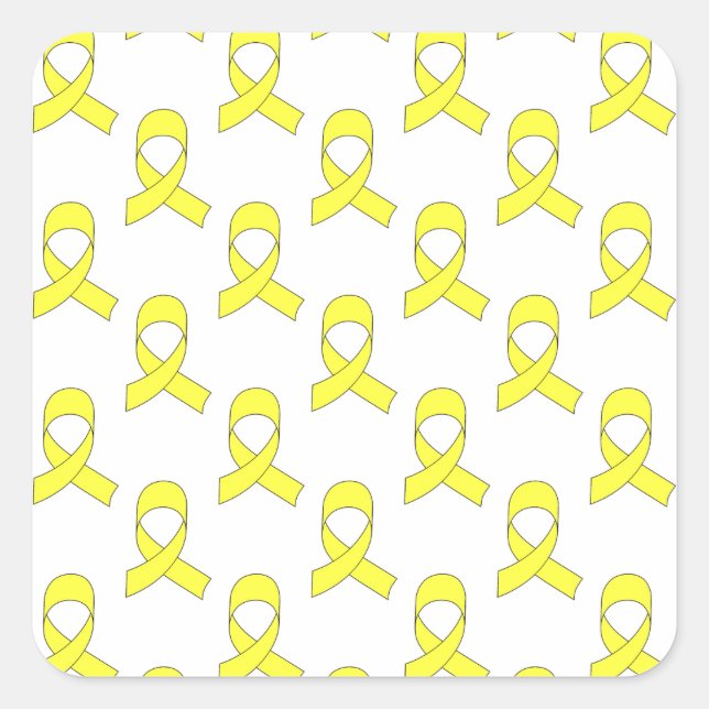 Yellow Ribbon Muster Quadratischer Aufkleber (Vorderseite)