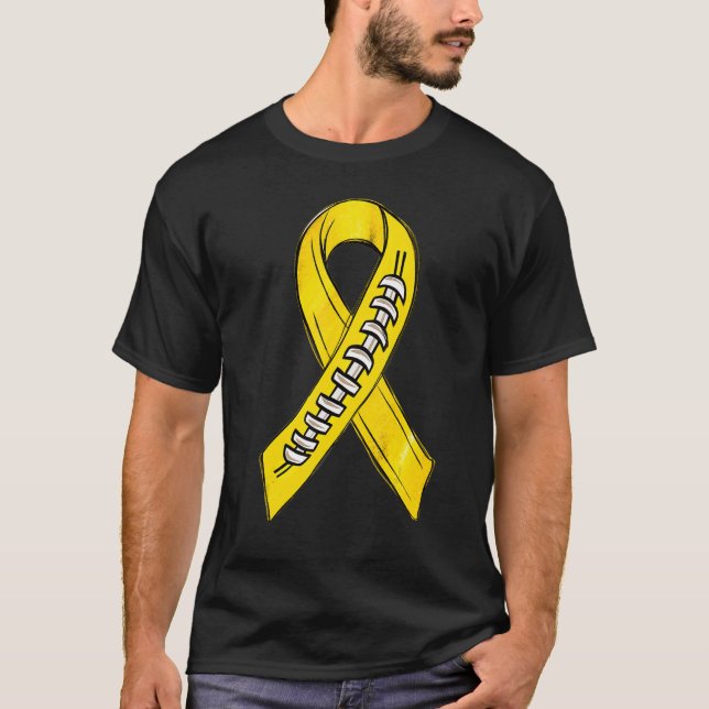 Yellow Ribbon Spina Bifida Awareness Month Footbal T-Shirt (Vorderseite)