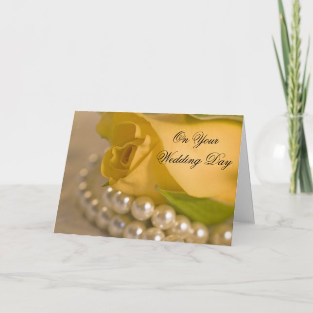 Yellow Rose and Pearls Blended Family Karte (Vorderseite)
