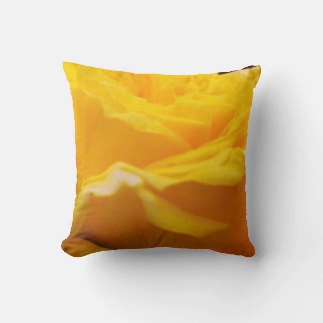 Yellow Rose Blossom Design Kissen (Vorderseite)