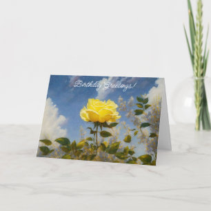 Yellow Rose Blue Sky Garden Geburtstagskarte Karte