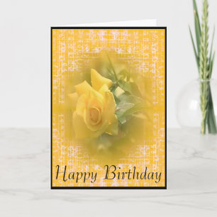 Yellow Rose Blume Happy Birthday Card Karte