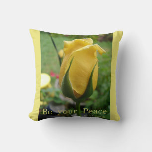 Yellow Rose Bud Peace Inspiration Cushi Kissen