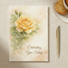 Yellow Rose Christian Birthday Karte