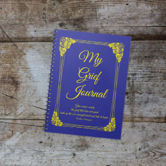 Yellow Rose Cluster Border on Blue Gkurze Journal Notizblock