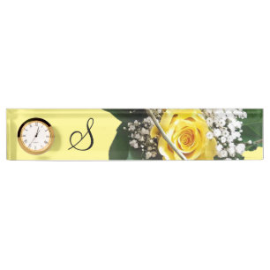 Yellow Rose Desk Namplate Namensplakette