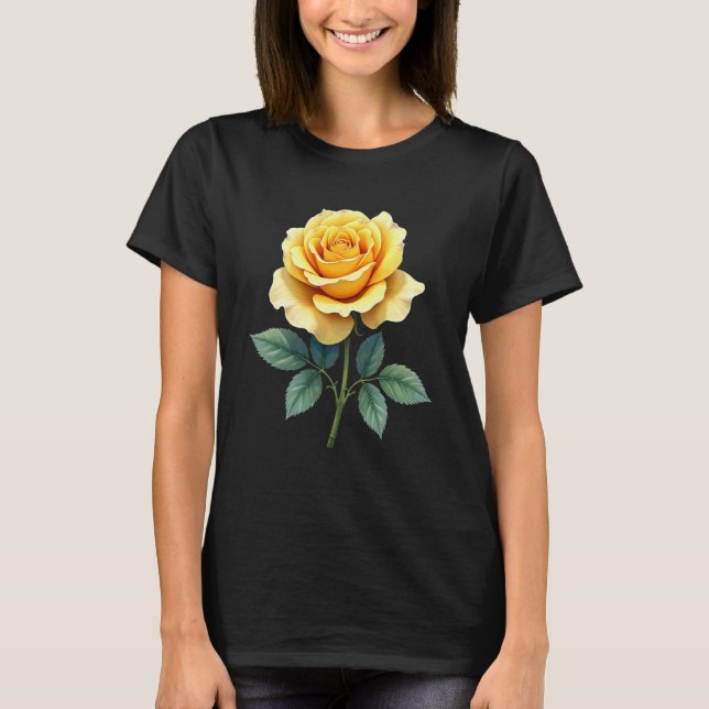 Yellow Rose Flower Gardening Gardener T-Shirt (Vorderseite)