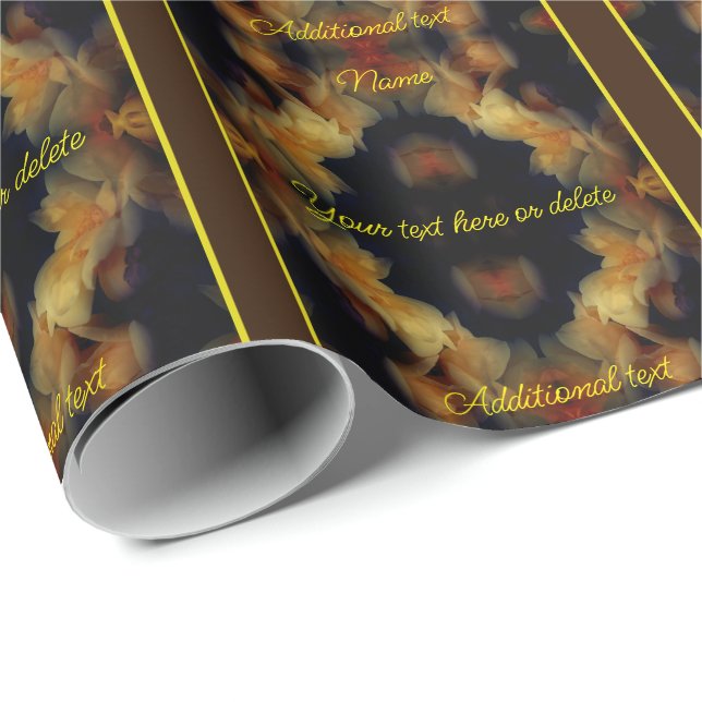 Yellow Rose Flowers Elegant Personalized Geschenkpapier (Rolleneckpunkt)