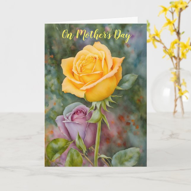 Yellow Rose Garden Blumenstrauß Art Card Karte (Gelbe Blume)