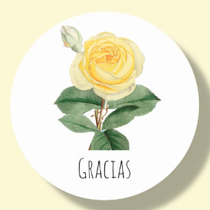 Yellow Rose Gracias Runder Aufkleber
