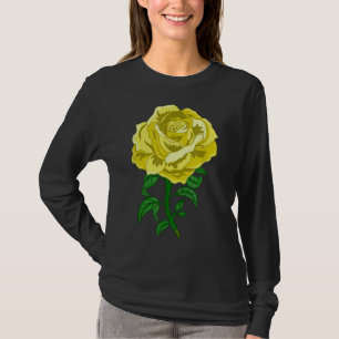Yellow Rose Graphic Garden Botanist Flowe T-Shirt