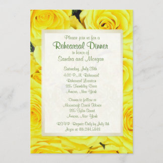 Yellow Rose Hochzeit Probe Dinner Einladung