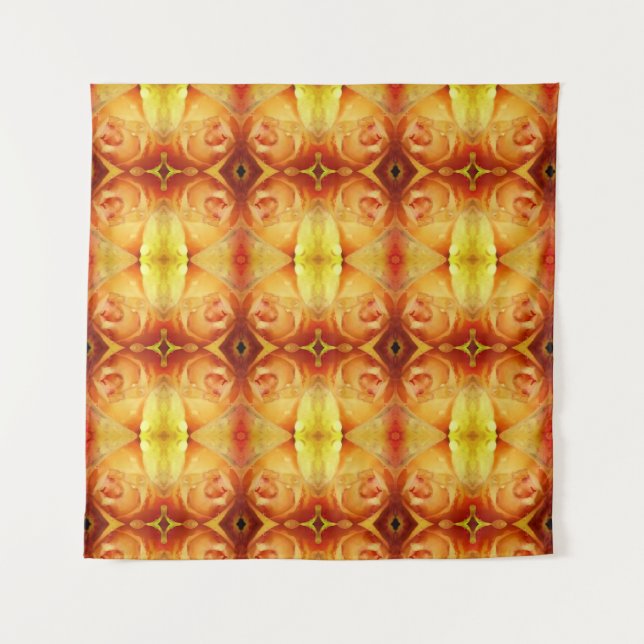 Yellow Rose Ikat Recoleta Tapestry Wandteppich (Vorderseite)