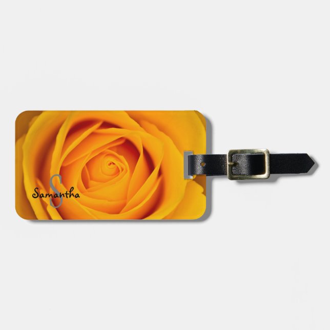 Yellow Rose Luggage Tag Gepäckanhänger (Vorderseite horizontal)