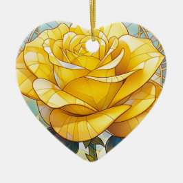 Yellow Rose Memorial Keramik Ornament