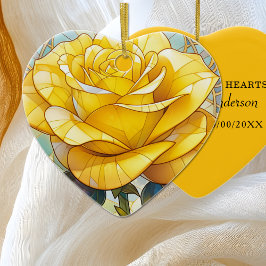 Yellow Rose Memorial  Keramik Ornament