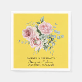 Yellow Rose Memorial Serviette