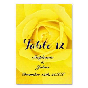Yellow Rose Navy Niedlich Unique Trendy Chic Tischnummer