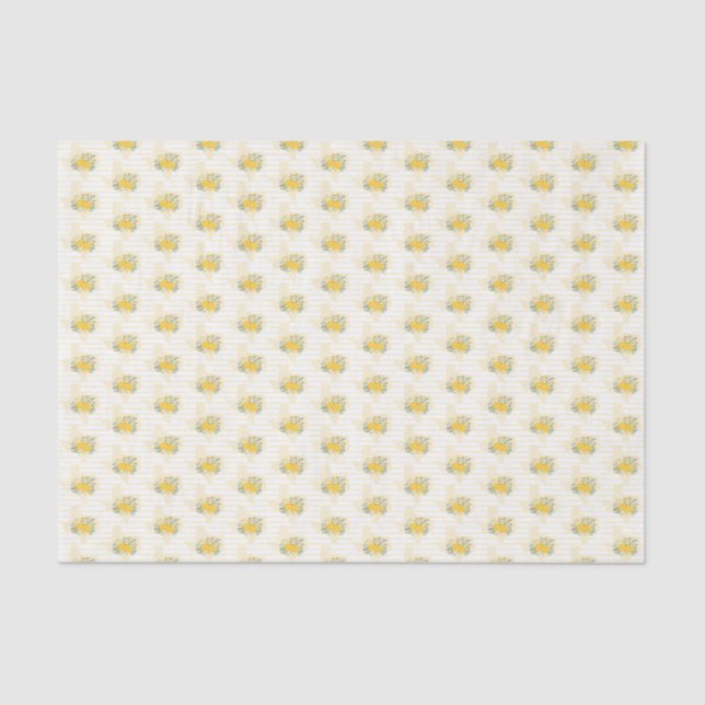 Yellow Rose of Texas - Gingham Staat Pattern Seidenpapier (Vorderseite)
