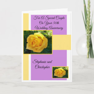 Yellow Rose Personalisiert 50. Hochzeitstag Karte