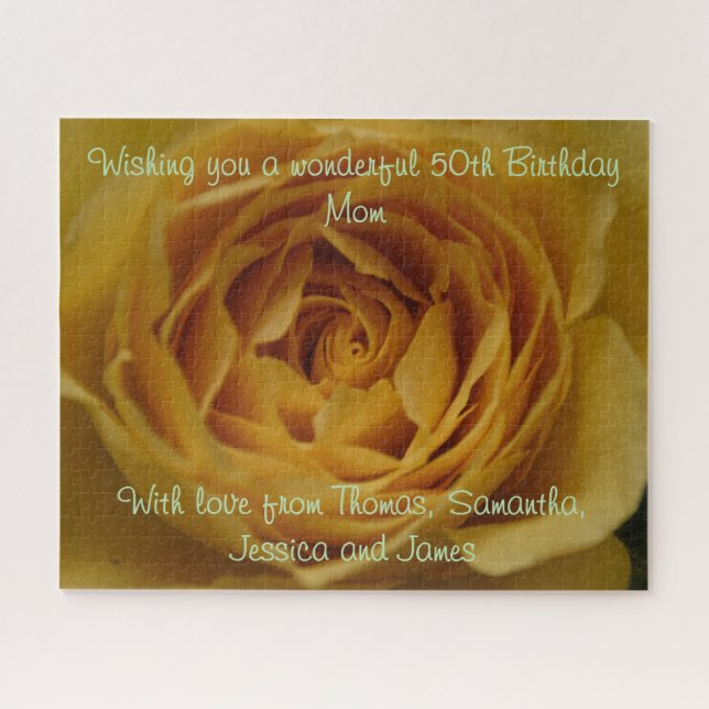 Yellow Rose Personalizable-Puzzle Puzzle (Horizontal)