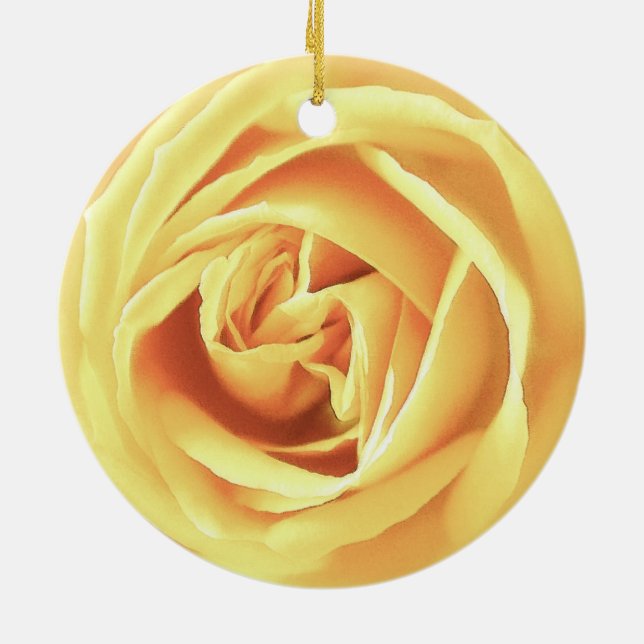 Yellow Rose Print Keramikornament (Hinten)