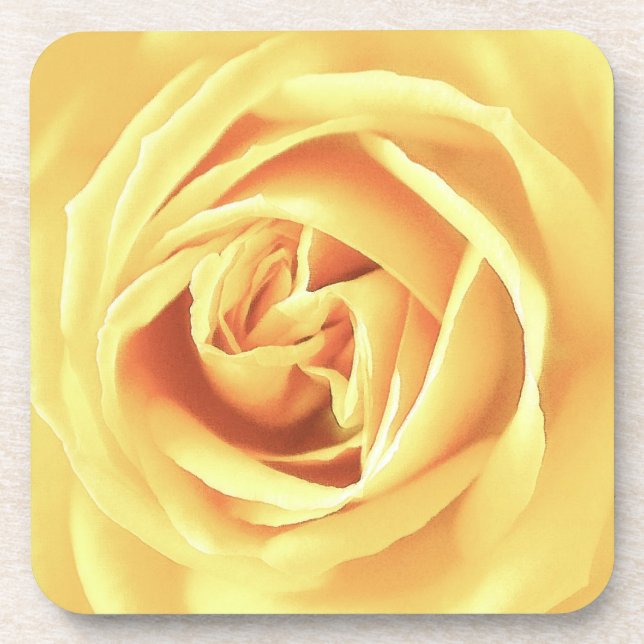Yellow Rose Print Untersetzer (Vorderseite)