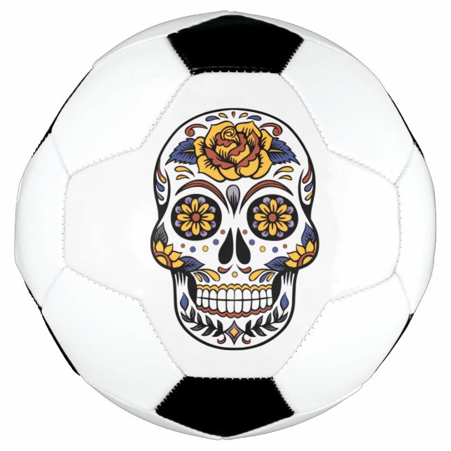 Yellow Rose Sugar Skull Fußball (Vorderseite)