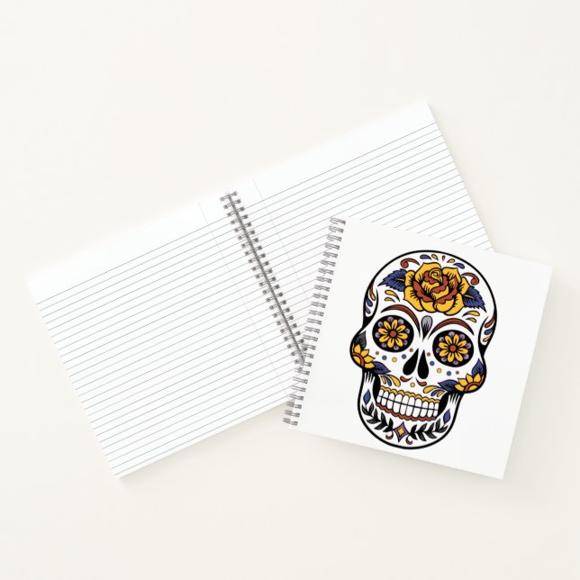 Yellow Rose Sugar Skull Notizbuch (Innenseite)