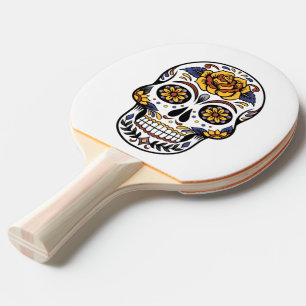 Yellow Rose Sugar Skull Tischtennis Schläger
